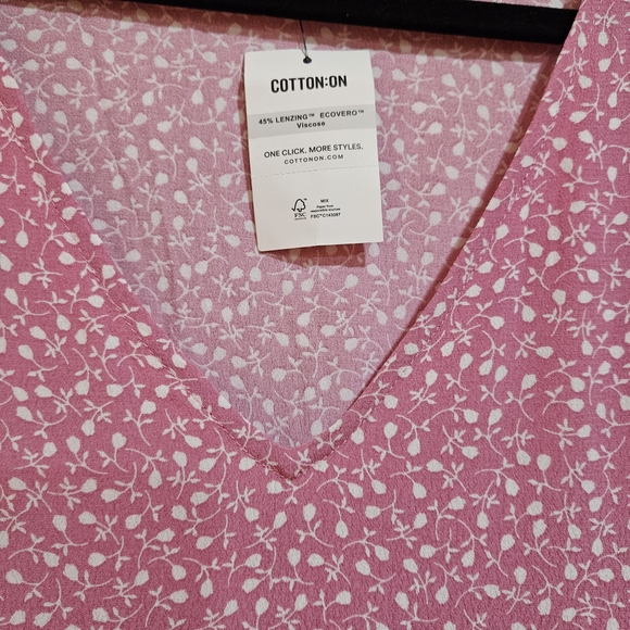 Cotton On Pink and White Floral Dress. Brand New With Tag. Size L. - Picture 4 of 6